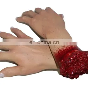 Horror Latex Bloody Hands Creepy Halloween Prop Decoration Decor thumbnail-1