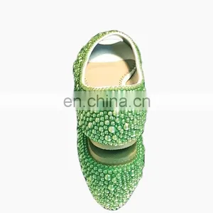 Green Pearl Bridal Classic Open /peep Toe Flats Offer Drop Ship thumbnail-3