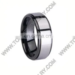 Black Tungsten Ring Blank Men's Engraved Jewelry thumbnail-2