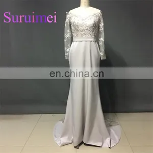 Long Sleeves Prom Dresses With Appliques 2017 Real Photos New Arrival thumbnail-1