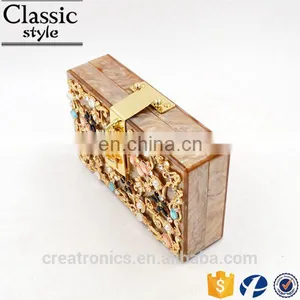 CR Quality Strictly Controlled and Inspected Chinese Traditional Engraving Styled Surface Lock Decoration Brown Acrylic Women thumbnail-1