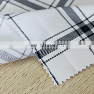 Shaoxing Textile 100% Cotton Printed Poplin Fabric Black and White Lattice Pattern for Shirt Poplin Fabric thumbnail-1