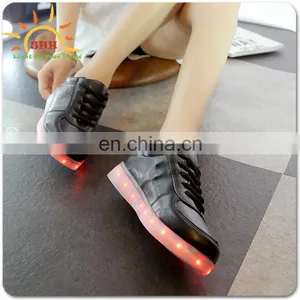 Stylish LED Light Up Shoes High Top Sneakers thumbnail-1