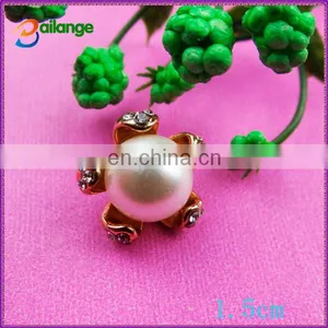 2015 Newest Shinning Bailange Custom Rhinestone Plating Round Rhinestone Pearl Shank Button for Garment Accessory thumbnail-1