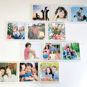 No Glue Residue Removable Reusable Restickable Wall Mount Clear 8x8inch Photo Frame thumbnail-5