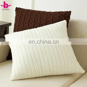 Hot Selling High Quality 100% Cotton/Acrylic Cable Knit Decorative One Layer Multifunction Throw Pillow Covers for Couch thumbnail-4