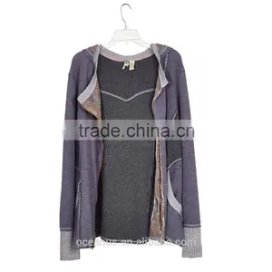 100% Cotton Color Ladies Block Hoodie Jkt thumbnail-1