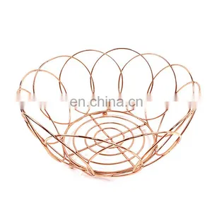 Home Desktop Iron Wire Metal Basket Vegetable Onion Bathroom Kitchen Pantry Fruit Basket Storage thumbnail-1