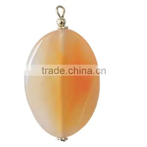 Wholesale Gemstone Beads Agate Pendant Natural Carnelian Stone Pendant thumbnail-1