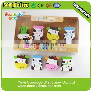 Student Supply 2D Ectrusion Animal Cow Shaped Erasers thumbnail-4