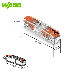 WAGO 221-2411 Push Wire Connector 1 in 1 Out Terminal Block With Lever thumbnail-1