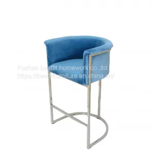 XC235 Bar Chair PU Comfortable Chair Stainless Steel High Stool Bar Stool thumbnail-4