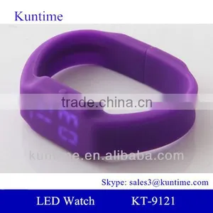 Colorful Silicone Strap USB Drive LED Watch With Memory Card Reader thumbnail-1