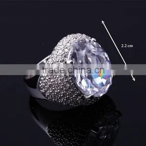 On Sale Fall 2016 Bridal Jewelry Big Zircon Crystal Propose Gorgeous Oval Ring thumbnail-4