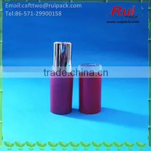 Round Red Lipstick Tube With Aluminum Inner, Lip Cream Container With Clear Head Cover thumbnail-1