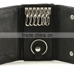 Wholesale Fashion Double Key Case With Hooks Genuine Leather Keychain thumbnail-1