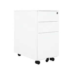 Modern 3-Drawer Mobile Pedestal Cabinet Metal Storage for Home Office School & Hospital Use thumbnail-5