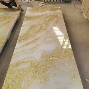 PVC Golden Marble Panel Gilded Wall Panels for Home and Office Wall Decoration thumbnail-3