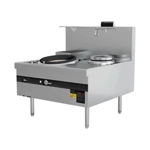 45kW Gas Single Wok With φ350 Warmer Ring - SUS304 Construction thumbnail-1