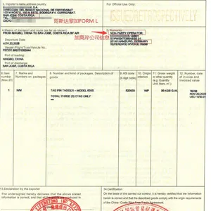 The Processing Procedure for the Certificate of Origin FORM L From Costa Rica, Stating That the Shipment Has Passed Through Hong Kong thumbnail-1