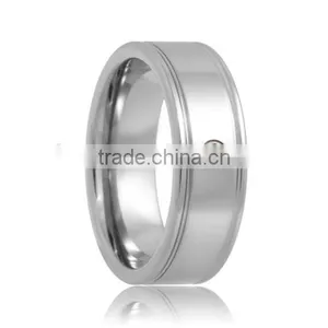 New Arrive Blue Diamond Tungsten Wedding Rings for Men thumbnail-1