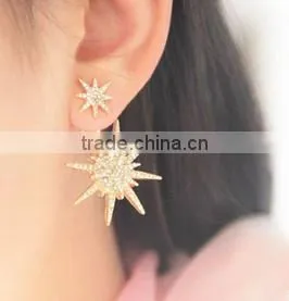 Wholesale Simple Designs 18k Gold Flower Stud Earring Models thumbnail-3