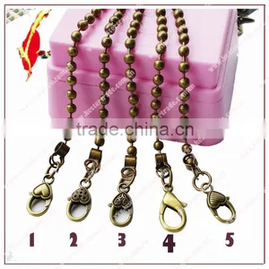 Fashion Antique Brass Ball Chain With 5 Different Shape Special Hook Metal Chain for Bags thumbnail-2