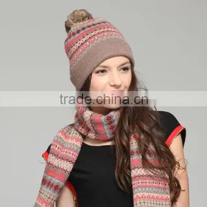 Wholesale 2013 Cheap Women's Fitted Knitted Beanie Hat Custom Wool Cap thumbnail-1