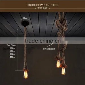 Retro DIY Art Hemp Rope Pendant Light 250cm Creative Art Chandelier E27 Lamp Length Can be Customized thumbnail-5