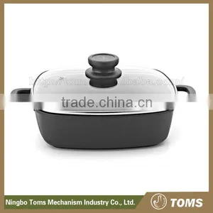 High Quality Die Cast Aluminium Square Nonstick Cast Iron Frying Pan thumbnail-1