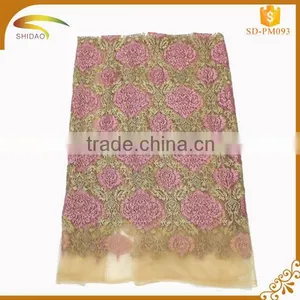 Custom Leaves Pattern Eco-Friendly Feature Indian Tulle Lace Fabric for Garment Accessories Wholesales thumbnail-2