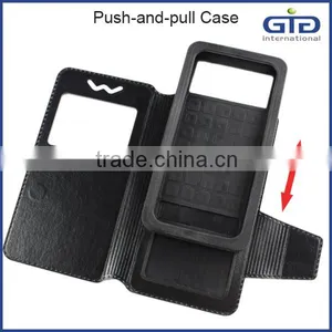 [GGIT] for Smartphone Push-and-Pull Universial Leather Cover Case thumbnail-5