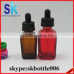 Red Clear Green Blue 30ml Square Glass Dropper Bottle thumbnail-4