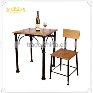 Metal Garden Outdoor Patio Furniture Set Wood Table Chairs Antique Style thumbnail-2