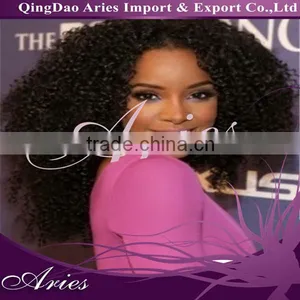 Beauty Fashion Factory Price Malaysian Kinky Curly Front Lace Wigs thumbnail-1