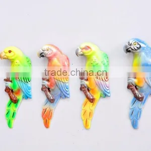 Colorful 5 Inch Plastic Pearl Powder Flat Parrot Animal Fridge Magnet, Animal Homes Craft, Decorative Magnets thumbnail-1
