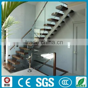 Modular Mono Stringer Indoor Modern Metal Wood Stairs Design thumbnail-4