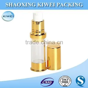 Cosmetic Vacuum Flask Pump Bottle Gold Cap for Perfume Essence Lotion thumbnail-2