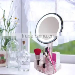 Touch Switch LED Makeup Mirror With a Clear Vanity Case thumbnail-1