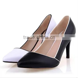 2015 Guangzhou Factory Real Leather Block Heels Women Shoes thumbnail-5