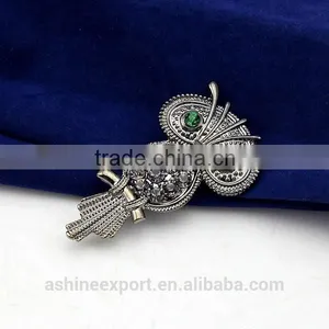 Cute Animal Series-trendy Antiquegold Owl Rhinestone Brooch/handmade Rhinestone Brooch thumbnail-2