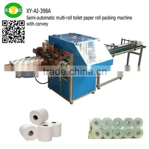 Semi-automatic Multi-roll Toilet Paper Roll Packing Machine With Convey Supplier's Choice thumbnail-1