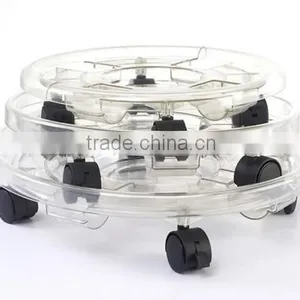 Transparent Plastic Plant Pot Saucer With Wheels Quality Choice thumbnail-1