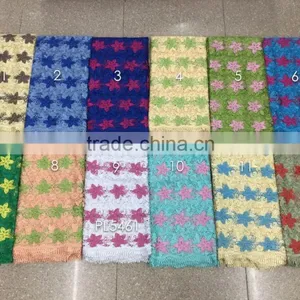 Double Color Star Chemical Lace Africa Heavy Fabric High Quality Lace Fabrics for Lady Evening Dress thumbnail-1