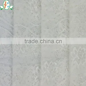 White Stretch Jacquard Lace Fabric thumbnail-1
