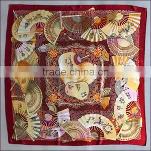 100% Silk Big Square Scarf With Elegant Design thumbnail-4