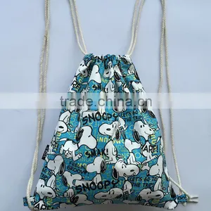 Children Cartoon Graffiti Bundle Mouth Bag Draw Canvas Backpack Bag thumbnail-2