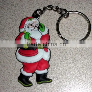 Customized 3d Father Christmas Keyring, Santa Claus Keyring, Pvc Keyring thumbnail-1