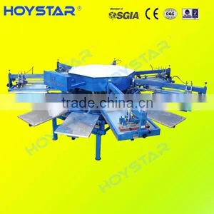 6 Color 14 Station Semi Automatic T-shirt Screen Printing Machine Prices GW-6C-14S thumbnail-1