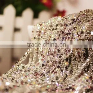 SS20 4.5mm Colorful Crystal Silver Plated Rhinestone Chain Hanging Crystal Wedding Decorations, Garments Decoration YSCHC1015 thumbnail-2